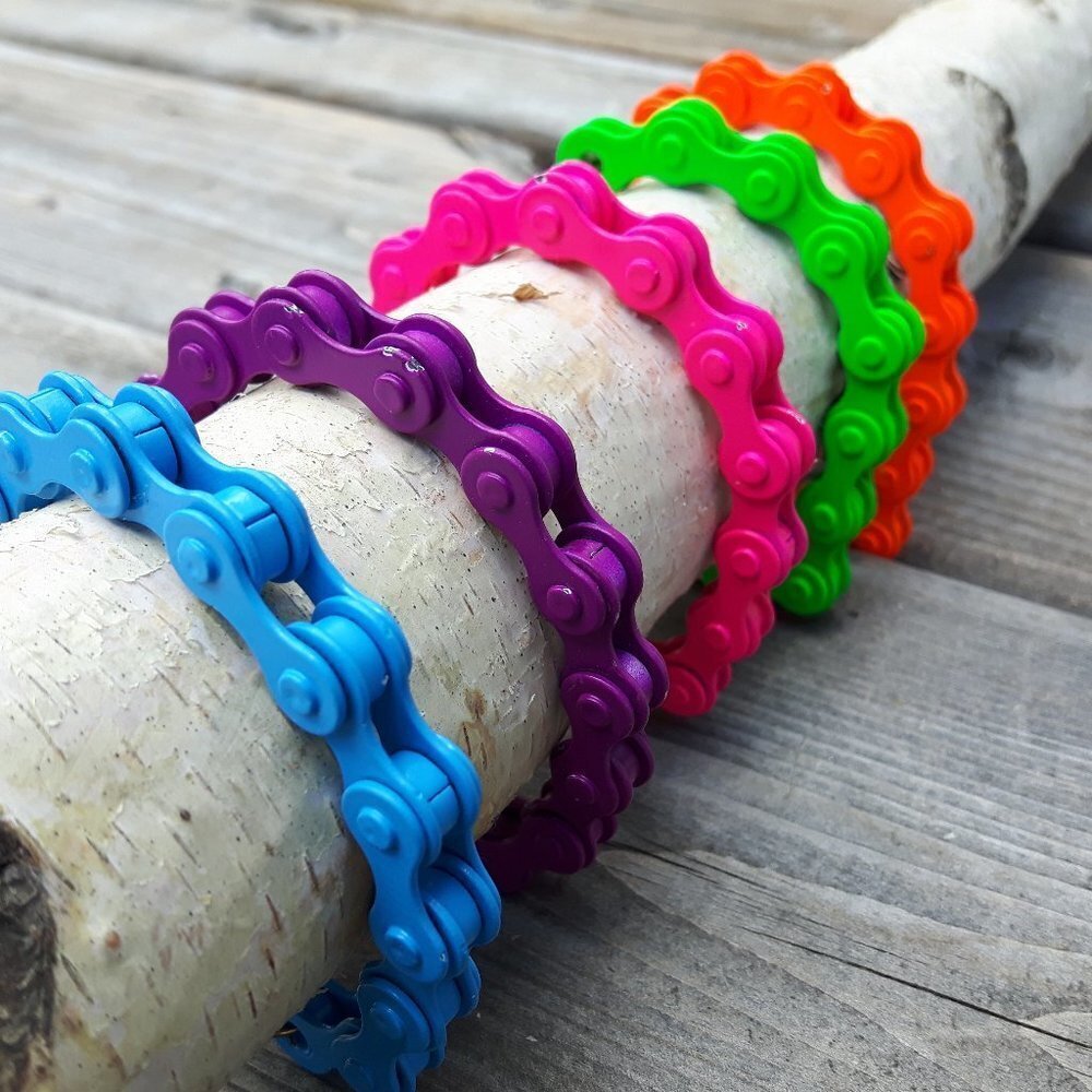 FUN Neon Bicycle Chain Bracelets You Choose